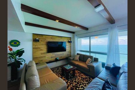 Sala de apartamento para alugar com 3 quartos, 117m² em Morro do Maluf, Guarujá