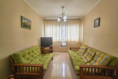 Sala de apartamento para alugar com 1 quarto, 62m² em Jardim Belmar, Guarujá