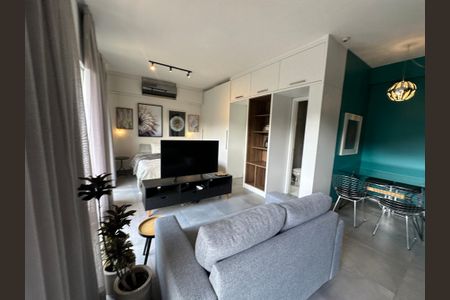 Sala de apartamento para alugar com 1 quarto, 49m² em Residencial Tambore Iii, Santana de Parnaíba