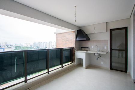 Varanda gourmet de apartamento à venda com 3 quartos, 117m² em Vila Assunção, Santo André
