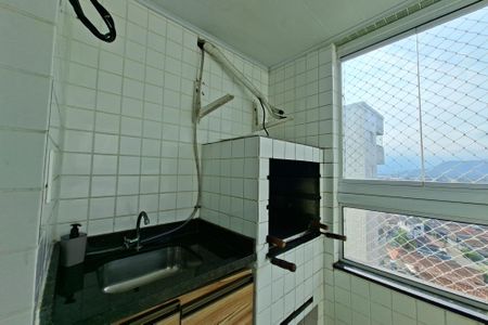 Varanda da sala de apartamento para alugar com 1 quarto, 47m² em Vila Caiçara, Praia Grande