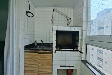 Varanda da sala de apartamento para alugar com 1 quarto, 47m² em Vila Caiçara, Praia Grande